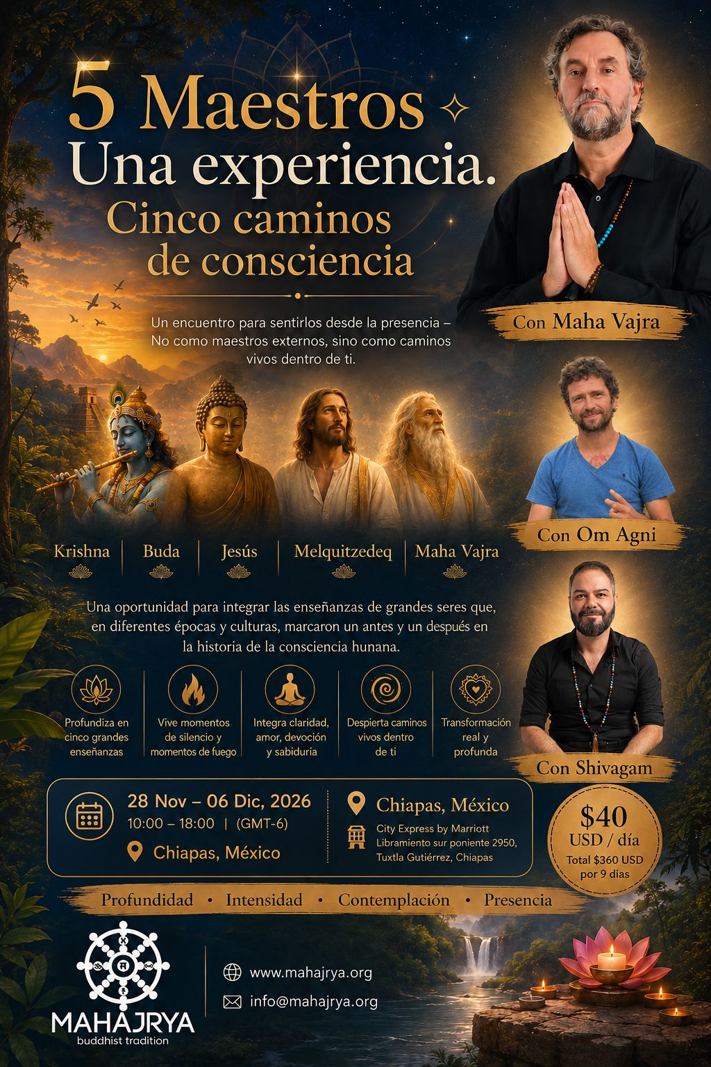 5 Maestros ✧ Una experiencia. Cinco caminos de consciencia
